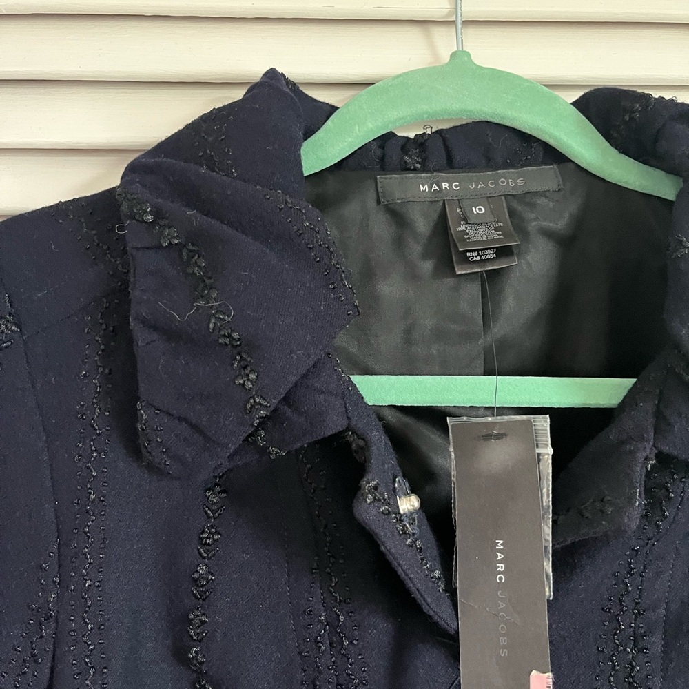 NWT Marc Jacobs Embroidered Navy Jacket